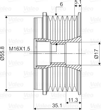 Valeo 588128 - Шкив генератора, муфта unicars.by