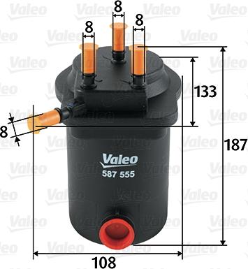 Valeo 587555 - Топливный фильтр unicars.by