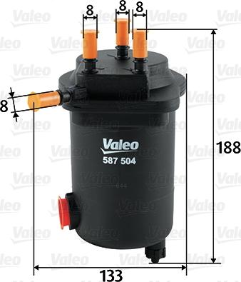 Valeo 587504 - Топливный фильтр unicars.by