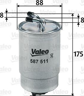 Valeo 587511 - Топливный фильтр unicars.by