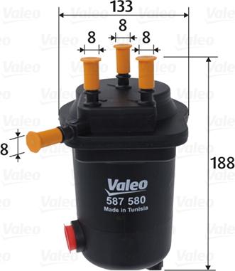 Valeo 587580 - Топливный фильтр unicars.by