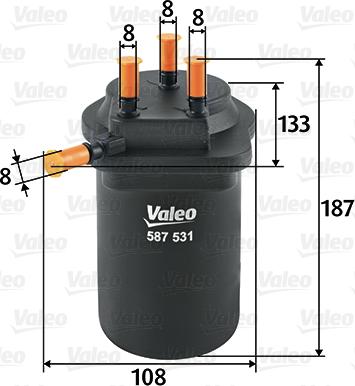 Valeo 587531 - Топливный фильтр unicars.by