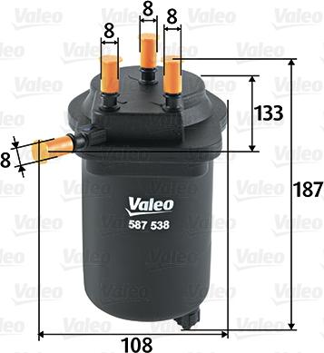 Valeo 587538 - Топливный фильтр unicars.by