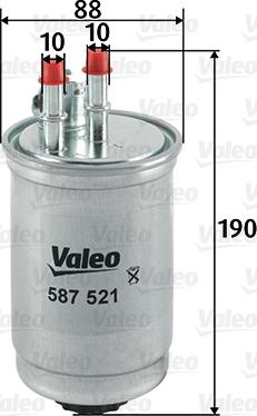 Valeo 587521 - Топливный фильтр unicars.by