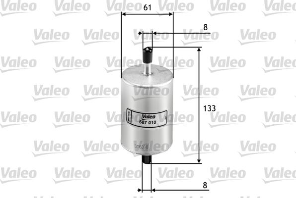 Valeo 587010 - Топливный фильтр unicars.by