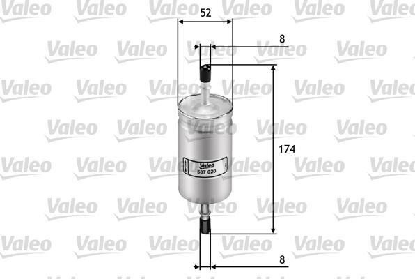 Valeo 587020 - Топливный фильтр unicars.by