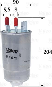 Valeo 587072 - Топливный фильтр unicars.by