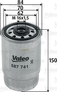 Valeo 587741 - Топливный фильтр unicars.by