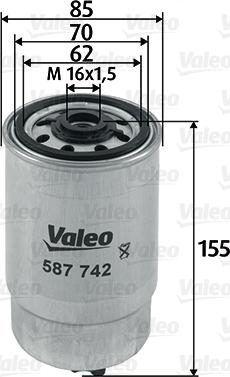 Valeo 587742 - Топливный фильтр unicars.by