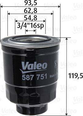 Valeo 587751 - Топливный фильтр unicars.by