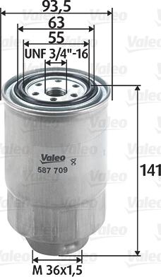 Valeo 587709 - Топливный фильтр unicars.by