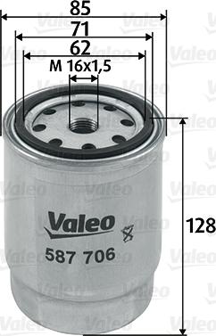 Valeo 587706 - Топливный фильтр unicars.by