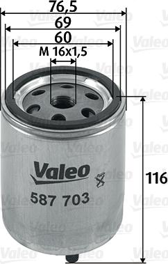 Valeo 587703 - Топливный фильтр unicars.by