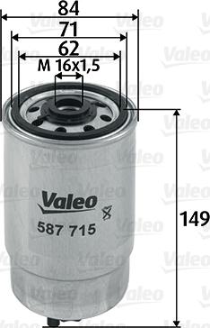 Valeo 587715 - Топливный фильтр unicars.by