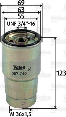 Valeo 587710 - Топливный фильтр unicars.by