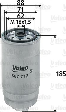 Valeo 587712 - Топливный фильтр unicars.by