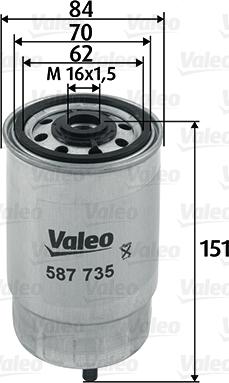 Valeo 587735 - Топливный фильтр unicars.by