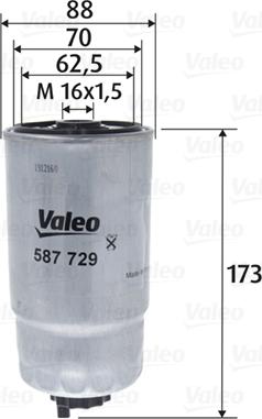 Valeo 587729 - Топливный фильтр unicars.by