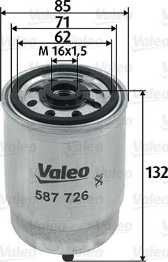 Valeo 587726 - Топливный фильтр unicars.by