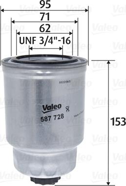 Valeo 587728 - Топливный фильтр unicars.by