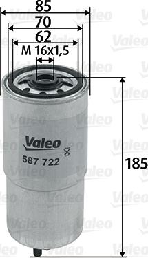 Valeo 587722 - Топливный фильтр unicars.by