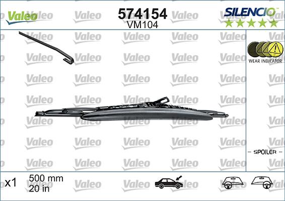 Valeo 574154 - Щетка стеклоочистителя unicars.by