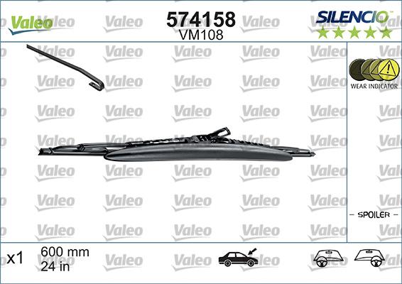 Valeo 574158 - Щетка стеклоочистителя unicars.by