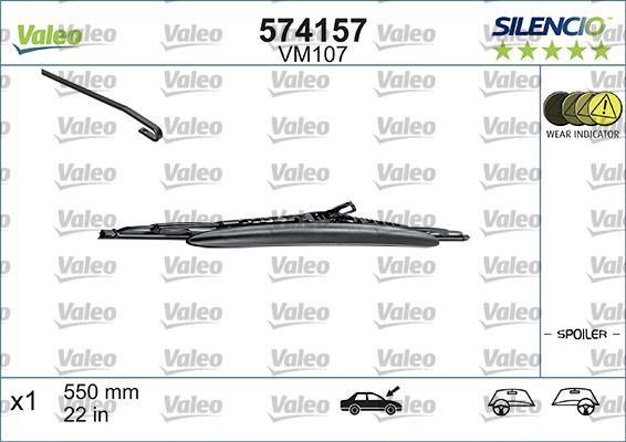 Valeo 574157 - Щетка стеклоочистителя unicars.by