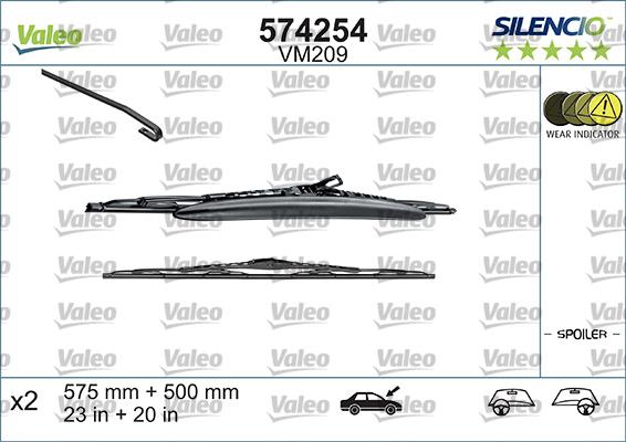 Valeo 574254 - Щетка стеклоочистителя unicars.by