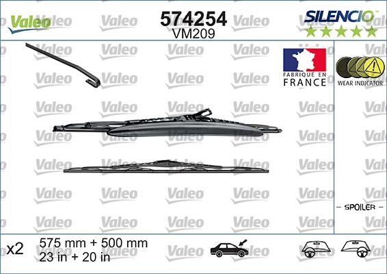 Valeo 574254 - Щетка стеклоочистителя unicars.by