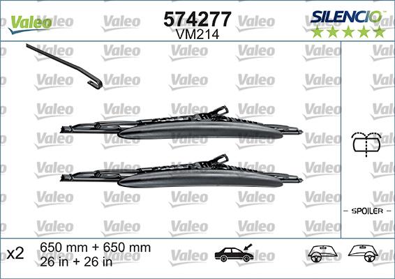 Valeo 574277 - Щетка стеклоочистителя unicars.by