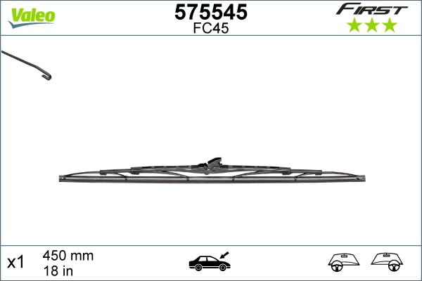 Valeo 575545 - Щетка стеклоочистителя unicars.by