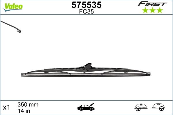 Valeo 575535 - Щетка стеклоочистителя unicars.by