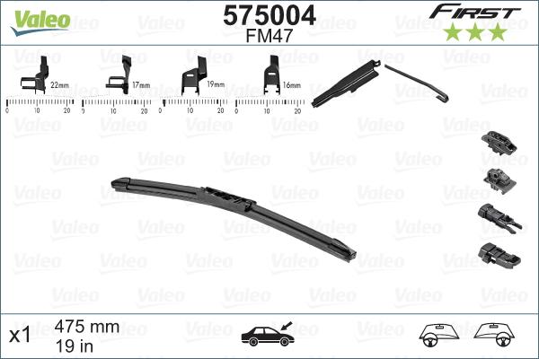 Valeo 575004 - Щетка стеклоочистителя unicars.by