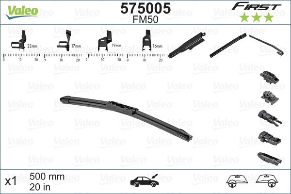 Valeo 575005 - Щетка стеклоочистителя unicars.by