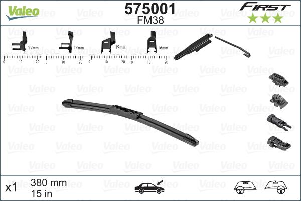 Valeo 575001 - Щетка стеклоочистителя unicars.by