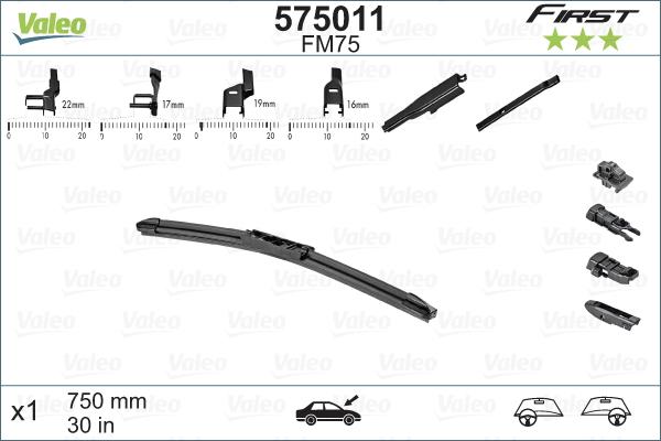 Valeo 575011 - Щетка стеклоочистителя unicars.by