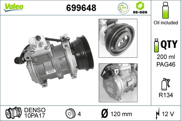 Valeo 699648 - Компрессор кондиционера unicars.by