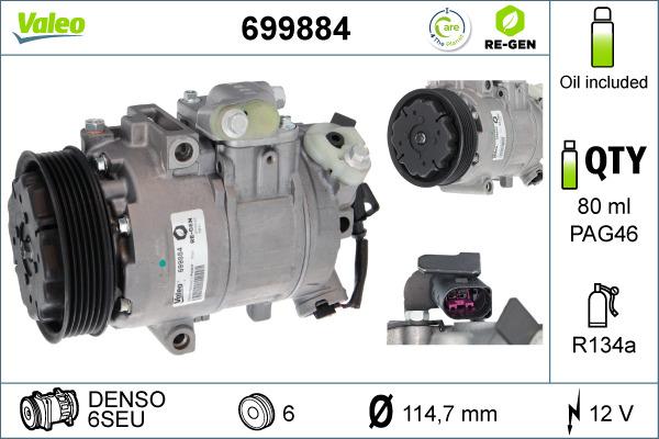 Valeo 699884 - Компрессор кондиционера unicars.by