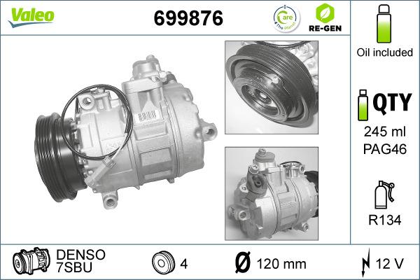 Valeo 699876 - Компрессор кондиционера unicars.by