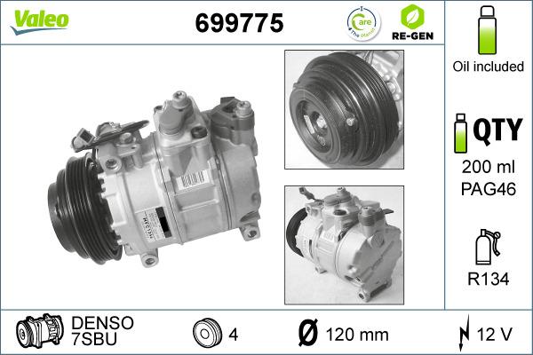 Valeo 699775 - Компрессор кондиционера unicars.by