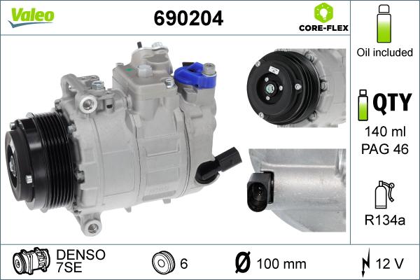 Valeo 690204 - Компрессор кондиционера unicars.by