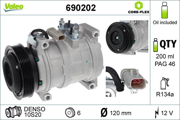 Valeo 690202 - Компрессор кондиционера unicars.by