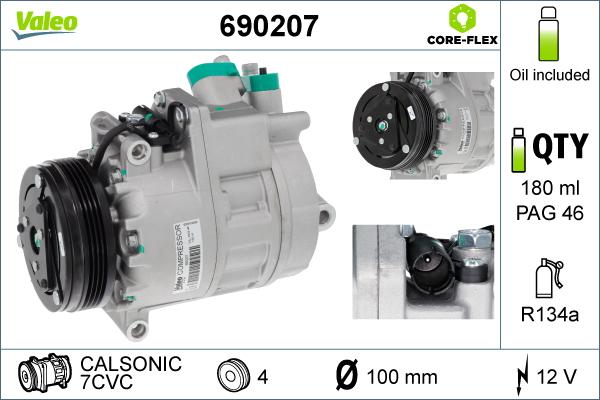 Valeo 690207 - Компрессор кондиционера unicars.by