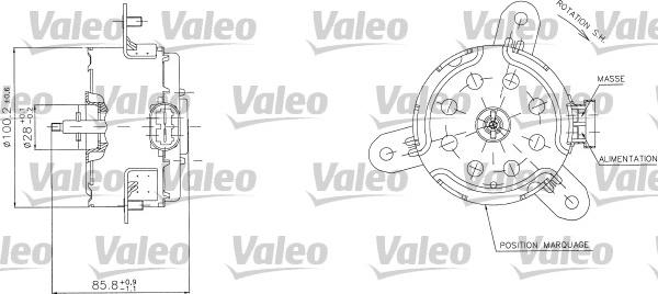 Valeo 698408 - Электродвигатель, вентилятор радиатора unicars.by