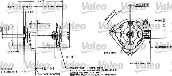 Valeo 698015 - Электродвигатель, вентилятор радиатора unicars.by