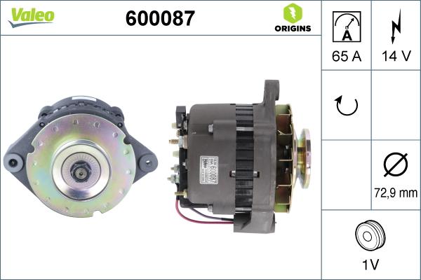 Valeo 600087 - Генератор unicars.by