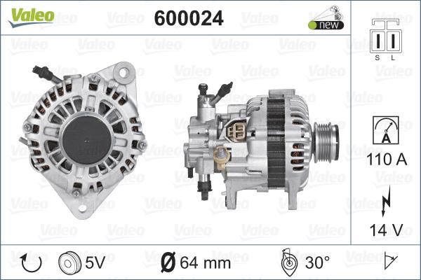 Valeo 600024 - Генератор unicars.by