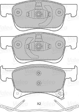 Valeo 601469 - Тормозные колодки, дисковые, комплект unicars.by