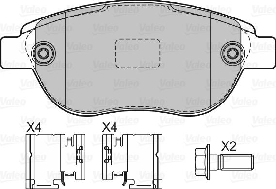 Valeo 601465 - Тормозные колодки, дисковые, комплект unicars.by